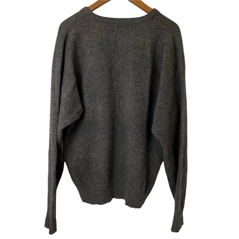 Jos A Bank Sportswear Men V Neck Sweater Size XL Grey 100% Lambswool Long sleeve - Picture 2 of 8